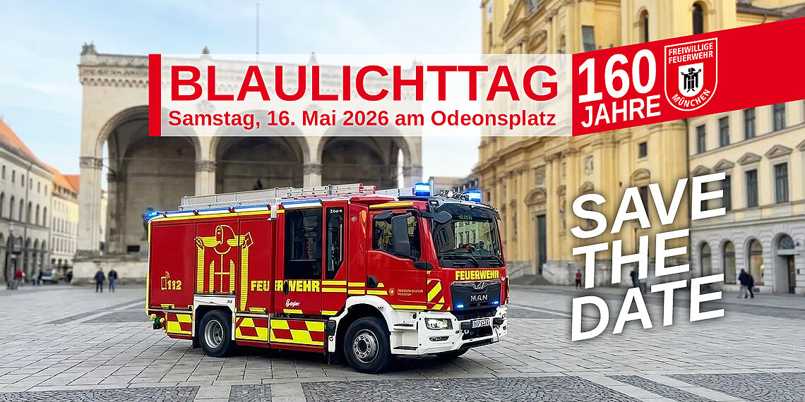 BLAULICHTTAG am 16. Mai 2026 von 10 bis 16 Uhr auf dem Odeonsplatz - Save the Date