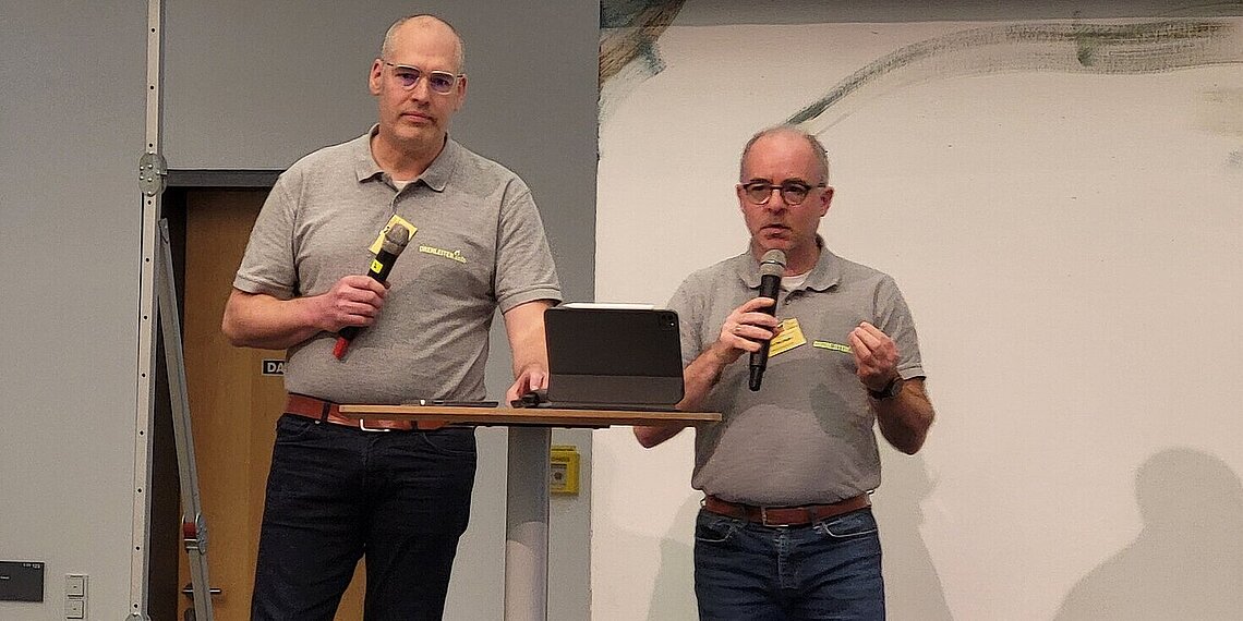 Referenten: Nils Beneke und Jan Ole Unger, Gründer von Drehleiter.info