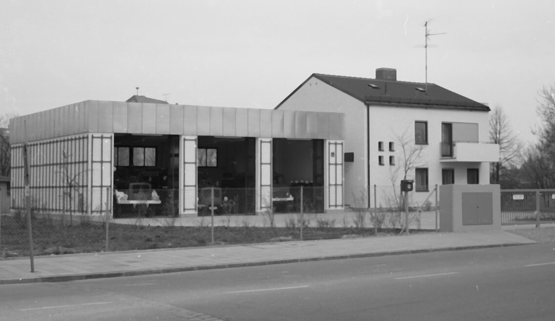 Das Gerätehaus von Moosach, als dritte Variante ein Kombination aus den beiden ersten Neubauprojekten