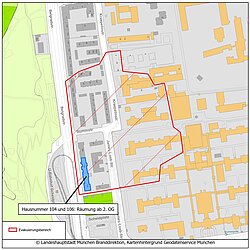 Evakuierungsbereich als Karte
