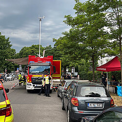 Am Einsatz zur Bombenentschärfung in der Kraepelinstraße