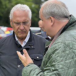 Bayerischer Innenminister Joachim Herrmann und Landrat Christoph Göbel, Foto: © Martina Wende